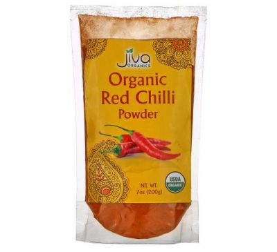 Jiva Organics, Органический порошок из красного перца чили, 200 г (7 унций)