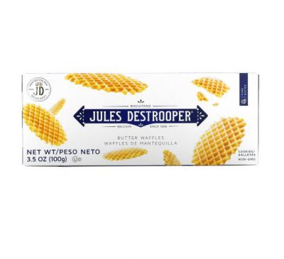 Jules Destrooper, Сливочное вафельное печенье, 100 г (3,5 унции)