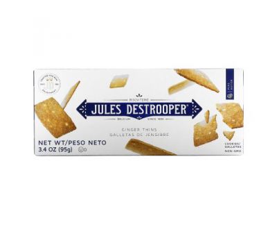 Jules Destrooper, Ginger Thins Cookies, 3.4 oz (95 g)