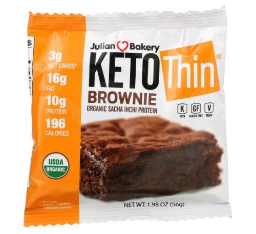 Julian Bakery, Keto Thin Brownie, 1.98 oz (56 g)