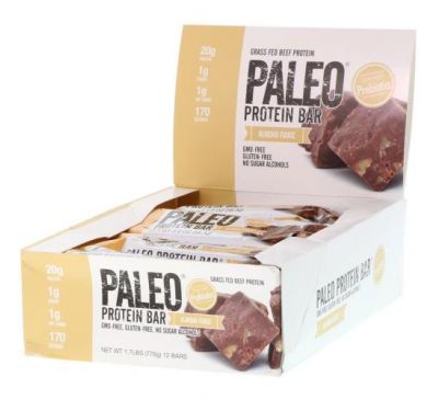 Julian Bakery, PALEO Protein Bar, Almond Fudge, 12 Bars, 2.0 oz (56.3 g) Each