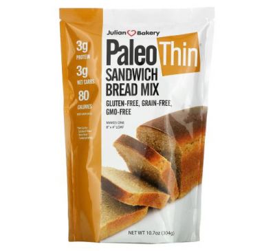 Julian Bakery, Paleo Thin, смесь для сэндвичей, 304 г (10,7 унции)
