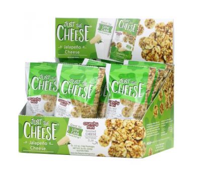 Just The Cheese, Crunchy Mini Toasted Cheese, Jalapeno Cheese, 16 Packages, 0.5 oz (14 g) Each