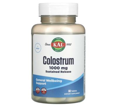 KAL, Colostrum, 1,000 mg, 60 Tablets