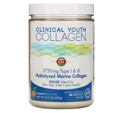 KAL, Hydrolyzed Marine Collagen, Tangerine, 3,750 mg, 10.5 oz (298 g)
