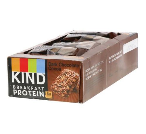 KIND Bars, Breakfast Protein, Dark Chocolate Cocoa, 8 Pack of 2 Bars, 1.76 oz (50 g) Each