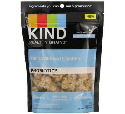 KIND Bars, Healthy Grains, пробиотик, ваниль и миндаль, 198 г (7 унций)