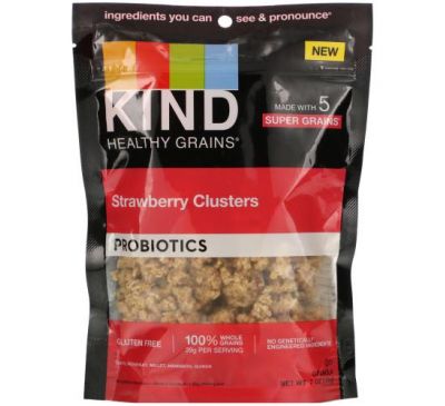 KIND Bars, Healthy Grains, Probiotics, Strawberry Clusters, 7 oz (198 g)