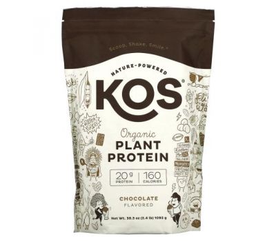 KOS, Organic Plant Protein, Chocolate, 2.4 lb (1092 g)