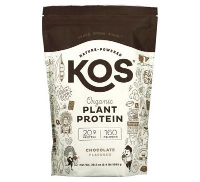 KOS, Organic Plant Protein, Chocolate, 2.4 lb (1092 g)