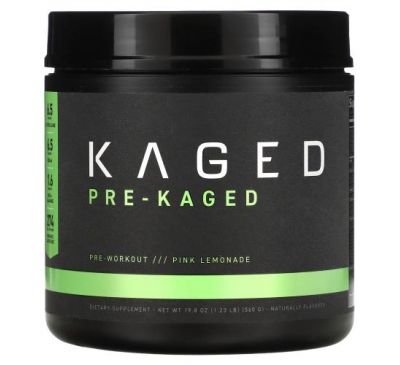 Kaged Muscle, PRE-KAGED, предтренировочный праймер, розовый лимонад, 588 г (1,30 фунта)