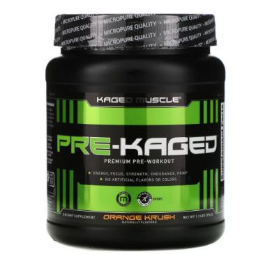 Kaged Muscle, PRE-KAGED, Premium Pre-Workout, Orange Krush, 1.3 lbs (596 g)