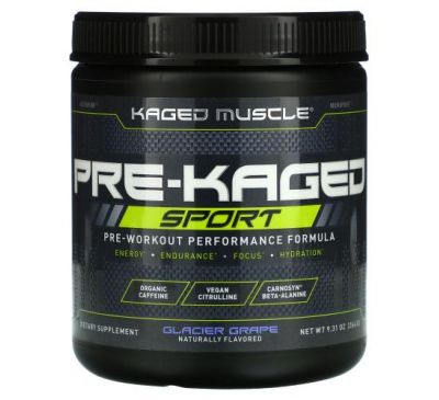 Kaged Muscle, PRE-KAGED Sport, предтренировочная формула, ледниковый виноград, 264 г (9,31 унции)