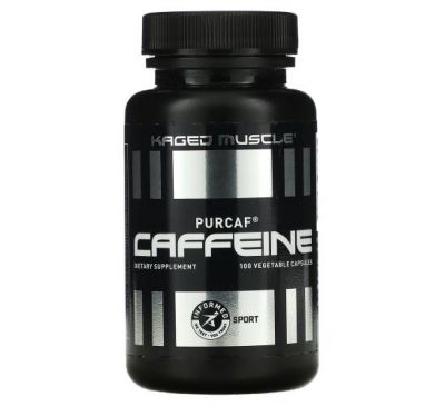 Kaged Muscle, PurCaf, кофеїн, 100 рослинних капсул