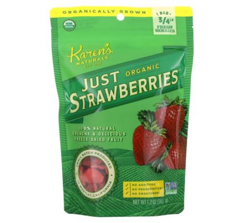 Karen's Naturals, Organic Just Strawberries, 1.2 oz (34 g)