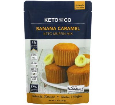 Keto and Co, Banana Caramel, Keto Muffin Mix,  8.8 oz (251 g)