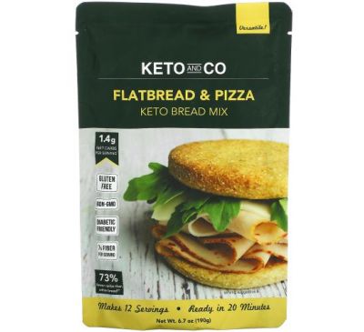 Keto and Co, Keto Bread Mix, Flatbread & Pizza, 6.7 oz (190 g)