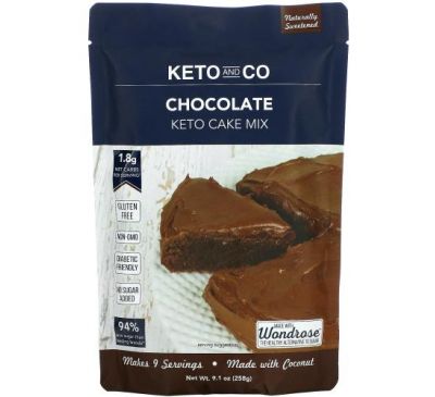 Keto and Co, Keto Cake Mix, Chocolate, 9.1 oz (258 g)