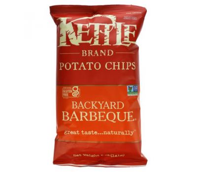 Kettle Foods, Backyard Barbeque, картопляні чіпси, барбекю, 141 г (5 унцій)