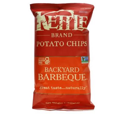 Kettle Foods, Картофельные чипсы, барбекю, 141 г (5 унций)