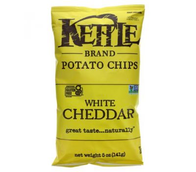 Kettle Foods, картопляні чіпси, «Нью-йоркський чеддер», 142 г (5 унцій)