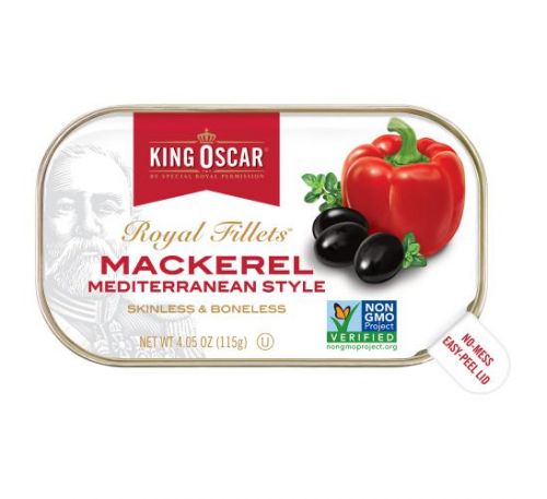 King Oscar, Royal Fillets, Mackerel Mediterranean Style, 4.05 oz (115 g)