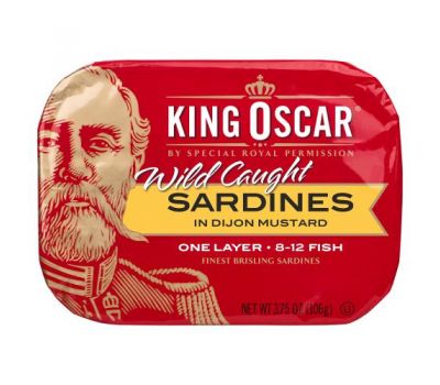 King Oscar, Wild Caught, Sardines In Dijon Mustard, 3.75 oz (106 g)