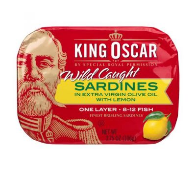 King Oscar, Wild Caught Sardines In Extra Virgin Olive Oil With Lemon, 3.75 oz (106 g)