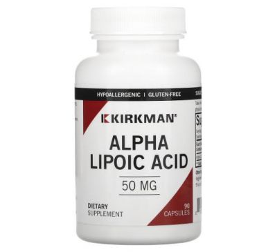 Kirkman Labs, альфа-липоевая кислота, 50 мг, 90 капсул