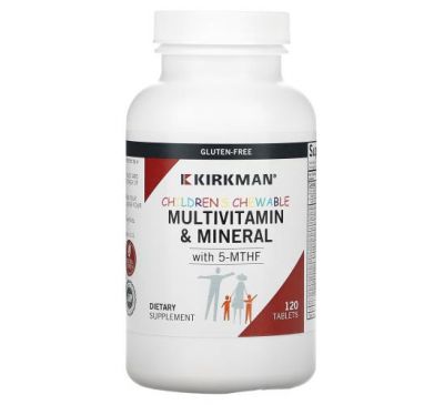 Kirkman Labs, мультивитамины и минералы для детей с 5-МТГФ в таблетках, 120 таблеток