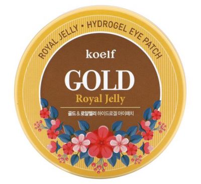 Koelf, гідрогелеві патчі для очей із золотом і маточним молочком, 60 шт.