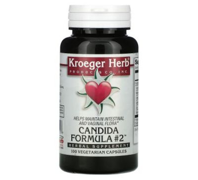 Kroeger Herb Co, Candida Formula # 2, 100 вегетарианских капсул