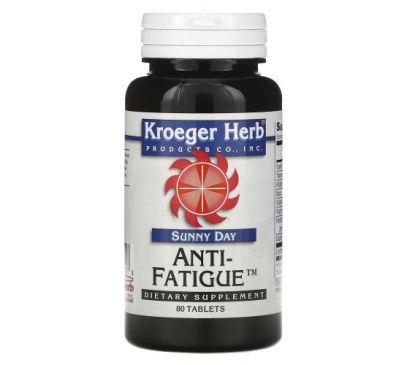 Kroeger Herb Co, Sunny Day, Anti-Fatigue, средство от усталости, 80 таблеток