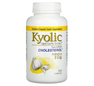 Kyolic, Aged Garlic Extract, витриманий екстракт часнику з лецитином, 200 капсул
