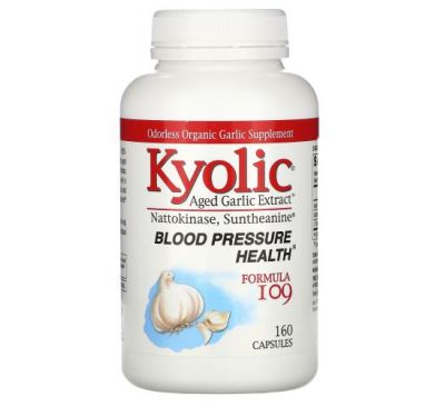 Kyolic, Aged Garlic Extract, Blood Pressure Health, Formula 109, 160 Capsules