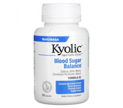 Kyolic, Aged Garlic Extract, Blood Sugar Balance, 100 Capsules