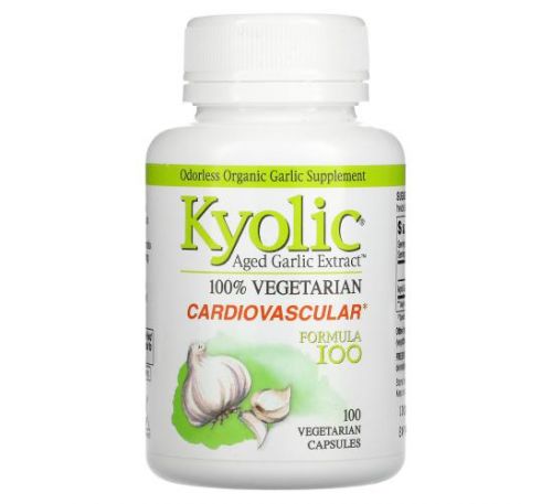 Kyolic, Aged Garlic Extract, Cardiovascular Formula 100, 100 Vegetarian Capsules