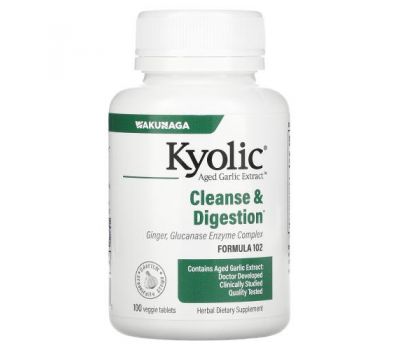 Kyolic, Aged Garlic Extract, Cleanse & Digestion, Formula 102, 100 Veggie Tablets
