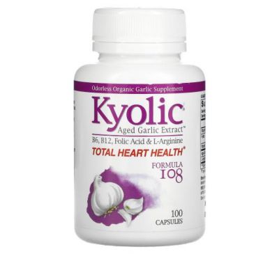 Kyolic, Aged Garlic Extract, формула 108, 100 капсул
