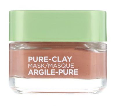 L'Oreal, Pure-Clay Beauty Mask, Exfoliate & Refine Pores, 3 Pure Clays + Red Algae, 1.7 oz (48 g)