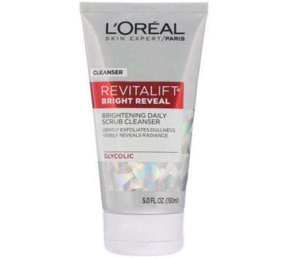 L'Oreal, Revitalift Bright Reveal, Brightening Daily Scrub Cleanser, 5 fl oz (150 ml)