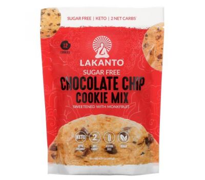 Lakanto, Chocolate Chip Cookie Mix, Sugar Free, 6.77 oz (192 g)
