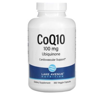Lake Avenue Nutrition, CoQ10, клас USP, 100 мг, 360 вегетаріанських капсул
