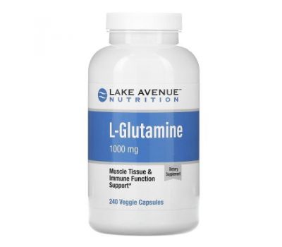 Lake Avenue Nutrition, L-глютамін, 1000 мг, 240 вегетаріанських капсул