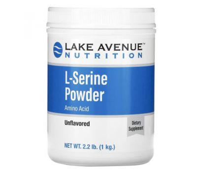 Lake Avenue Nutrition, L-серин, порошок з нейтральним смаком, 1 кг (2,2 фунти)