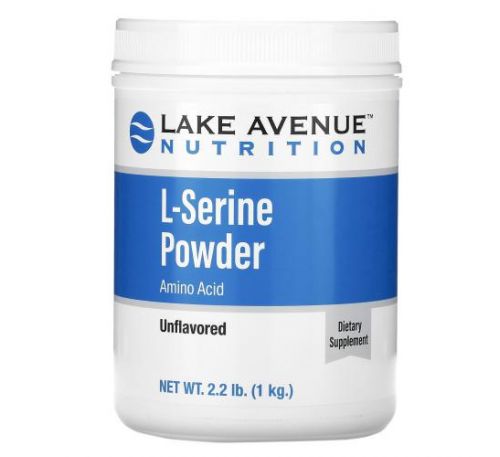 Lake Avenue Nutrition, L-серин, порошок з нейтральним смаком, 1 кг (2,2 фунти)