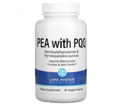 Lake Avenue Nutrition, ПЕА (600 мг) і PQQ (20 мг), 90 рослинних капсул