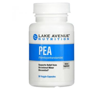 Lake Avenue Nutrition, ПЕА (пальмітоїлетаноламід), 300 мг, 30 рослинних капсул