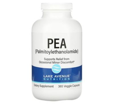 Lake Avenue Nutrition, ПЕА (пальмітоїлетаноламід), 300 мг, 365 рослинних капсул