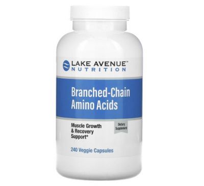 Lake Avenue Nutrition, амінокислоти з розгалуженими ланцюгами, 240 рослинних капсул